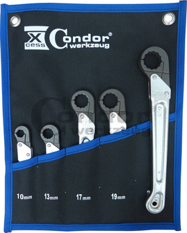 Ratchet Ring Spanner Set, 5 pcs, 10-22 mm