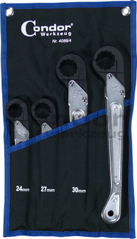 Ratchet Ring Spanner Set, 4 pcs, 24-32 mm