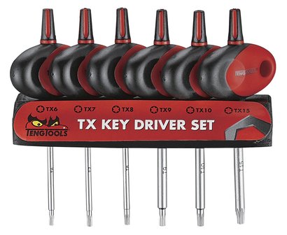 Screwdriver set TX with T-handle 6-piece