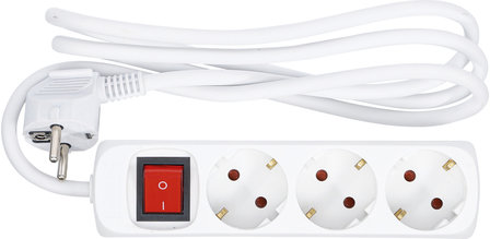 Multiple Socket 3 outlets with switch cable length 1.4 m 3 x 1.5 mm&sup2; IP 20