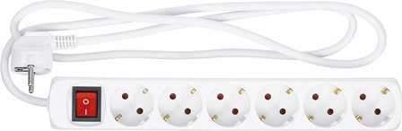 Multiple Socket 6 outlets with Switch cable length 1.4 m 3 x 1.5 mm&sup2; IP 20