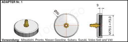 Adaptor Set for Air Brake Bleeder 4 pcs