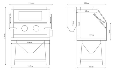 Sandblast cabinet 990 l