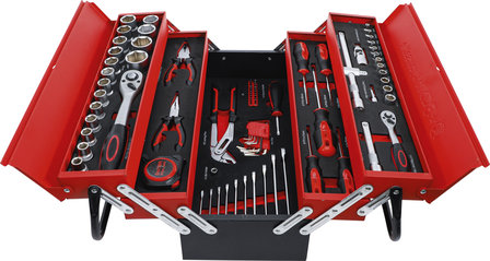 Metal workshop Tool Case incl. Tool Assortment 86 pcs