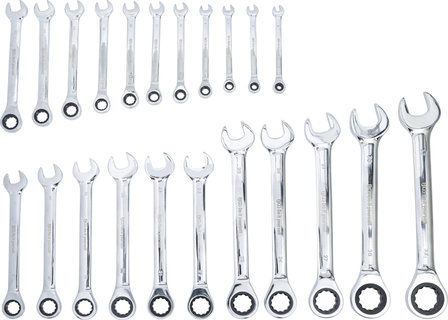 Ratchet Combination Wrench Set 6 - 32 mm 22 pcs