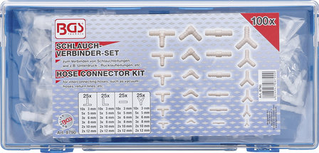 Connector Assortment for Rubber &amp; Plastic Hoses 100 pcs