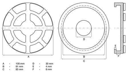 Rubber Pad for Auto Lifts &Oslash; 100 mm