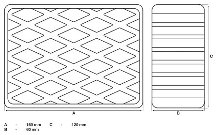 Bgs technic Rubberen pad  voor hefplatforms  160 x 120 x 60 mm