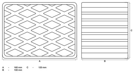 Bgs technic Rubberen pad  voor hefplatforms  160 x 120 x 100 mm