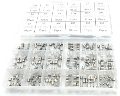 Sterling Assortiment Quick Blow Glass Fuse 0,5A- 15A 180 Pcs