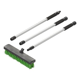 Water broom with garden hose connector