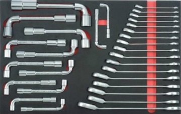 Angle wrench &amp; reversible gear wrench set (EVA) 30-piece
