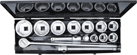 Socket Set 25 mm (1) Drive 36-80 mm 15 pcs