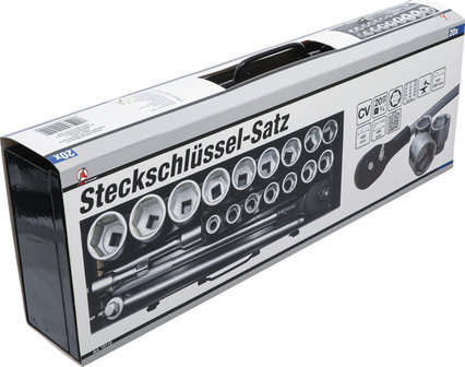 Socket Set 20 mm (3/4) Drive 19-50 mm 20 pcs