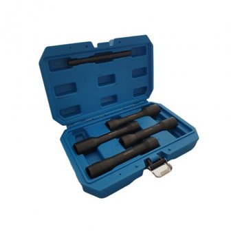 Tool set for damaged wheel nuts 5-piece