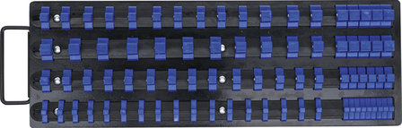 Slip-on rail Set for Sockets with 80 Clips for Sockets 6.3 mm (1/4) 10 mm (3/8) 12.5 mm (1/2)