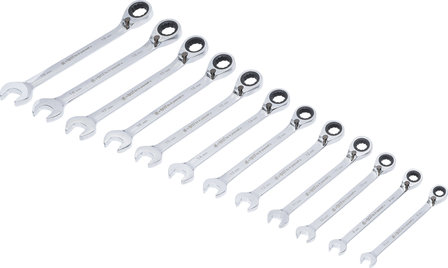 Ratchet Combination Wrench Set reversible 8 - 19 mm 12 pcs