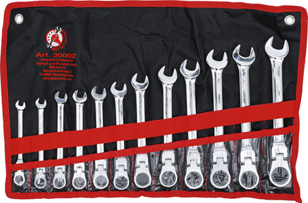 Combination Ratchet Ring Wrench Set, 12-pc., Offset