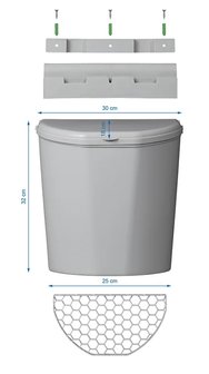 Waste bin with lid 10L for caravan/camper