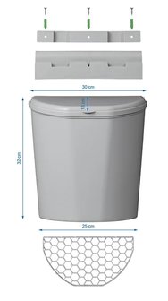 Waste bin L with lid for caravan/motorhome