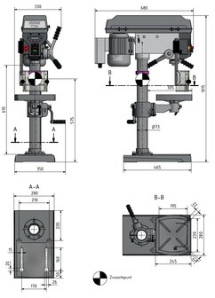 Table drilling machine diameter 25 mm