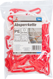 Barrier Chain Red and White Plastic 5 m