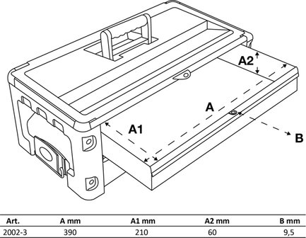 Hard-Top tool case attachment 2 Drawers for BGS 2002