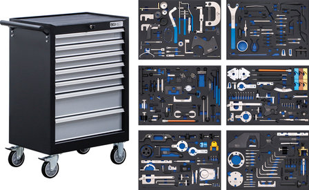 Workshop Trolley 7 Drawers Engine Timing Tool Sets