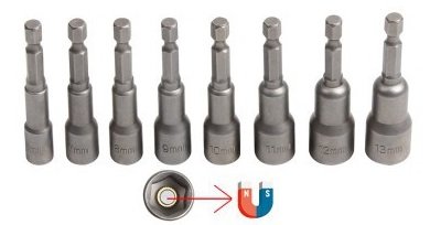 Drill Bit Sockets Magnetic 8 Pieces