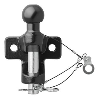 Tow ball black combined double version D21/S350 E-type approved