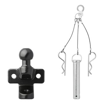 Tow ball black combined double version D21/S350 E-type approved