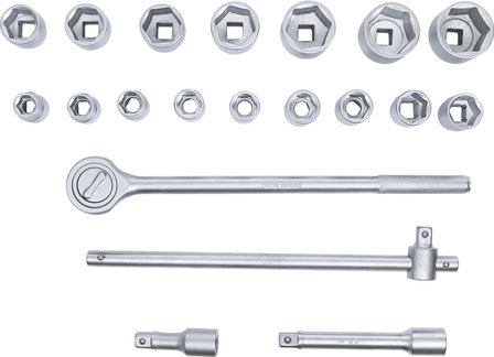 Socket Set 20 mm (3/4) Drive 19-50 mm 20 pcs