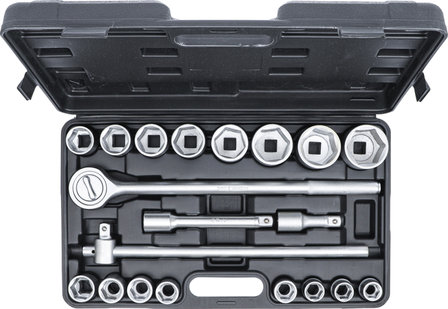 Socket Set 20 mm (3/4) Drive 19-50 mm 20 pcs