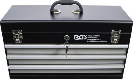 Metal Tool Case, empty 3 Drawers