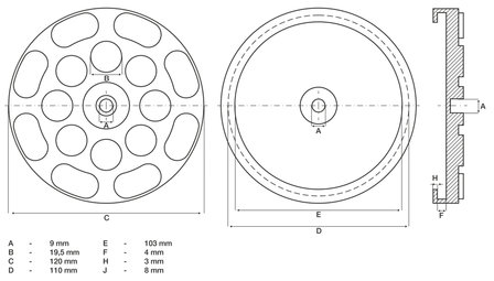 Rubber Pad for Auto Lifts &Oslash; 120 mm