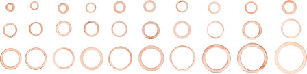 Seal Ring Assortment Copper 300 pcs
