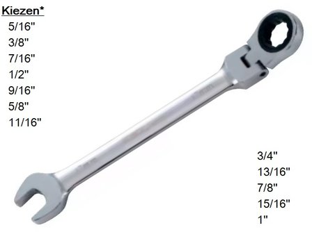 Flexible gear wrenches SAE