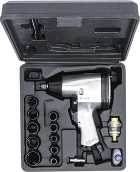 Air Impact Wrench with Tool Set 12.5 mm (1/2) 312 Nm 16 pcs