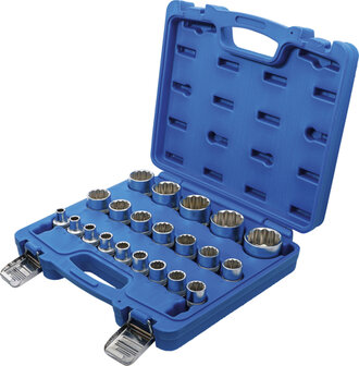 Socket Set, 12-point 12.5 mm (1/2) Drive 8 - 36 mm 21 pcs