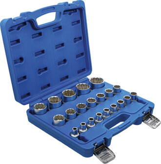 Socket Set, 12-point 12.5 mm (1/2) Drive 8 - 36 mm 21 pcs