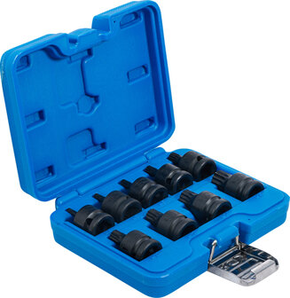 Impact bit socket set 12.5 mm (1/2) Spline (for XZN) M4 - M16 9 pcs.