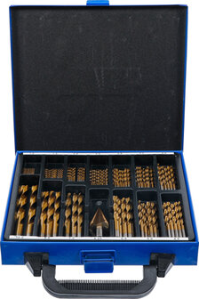 119-piece Twist &amp; Step Drill Set HSS, Titanium Coated, 1 - 10 mm