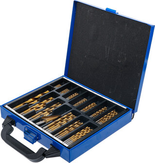 119-piece Twist &amp; Step Drill Set HSS, Titanium Coated, 1 - 10 mm