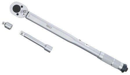 Torque Wrench + Adaptor + Extension Bar 12.5 mm (1/2) 28 - 210 Nm