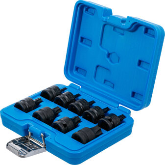 Impact bit socket set | 12.5 mm (1/2&quot;) | T-star (for Torx) T20 - T70 | 9 pcs.