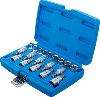 Bit Socket / Socket Set 12.5 mm (1/2&quot;) Drive E-Star / T-Star (for Torx) 19 pcs