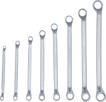 Double Ring Spanner Set deep offset ends 6 x 7 - 20 x 22 mm 8 pcs