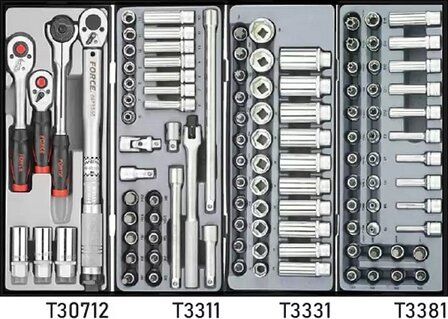 Black 8-drawer tool trolley with 376 tools