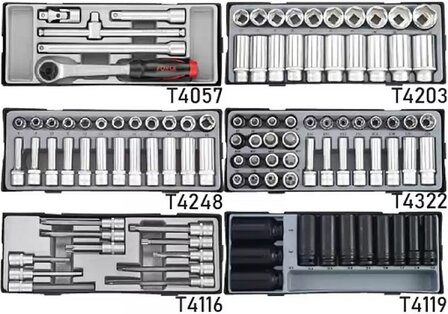 Black jumbo Tool Trolley with 8 drawers and 365-piece tools (EVA)