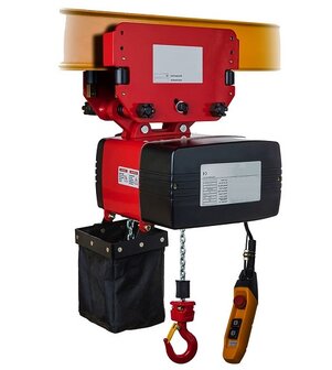 Electric chain hoist with push trolley 400V 0,125 ton lifting height double speed